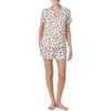 Kate Spade New York Print Short Pajamas In White/blue