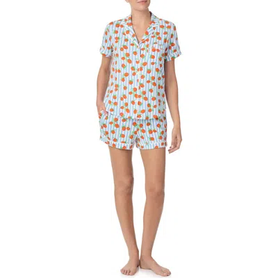 Kate Spade New York Print Short Pajamas In White/blue