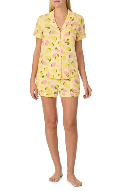 Kate Spade New York Print Short Pajamas In Yellow