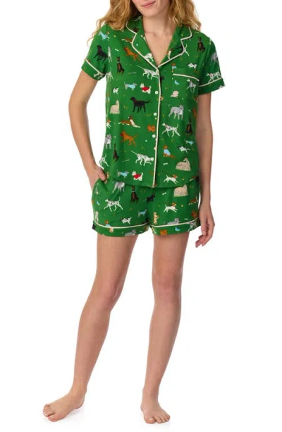 Kate Spade New York Print Short Sleeve Pajamas In Green