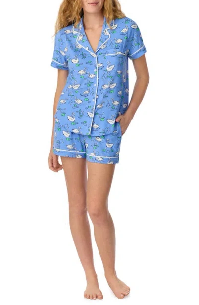 Kate Spade New York Print Short Sleeve Pajamas In Blue