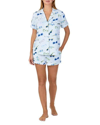 Kate Spade New York Printed Boxer Pajama Set In Blue