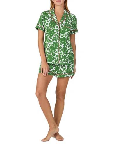 Kate Spade New York Printed Boxer Pajama Set In Green
