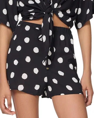 Kate Spade New York Printed Cover Up Shorts In Black