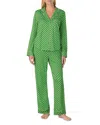Kate Spade New York Printed Long Pajama Set In Green