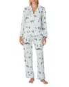 Kate Spade New York Printed Long Pajama Set In Blue