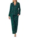 Kate Spade New York Printed Long Pajama Set In Green