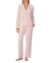 Kate Spade New York Printed Long Pajama Set In Pink