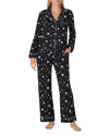Kate Spade New York Printed Long Pajama Set In Black