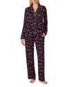 Kate Spade New York Printed Long Pajama Set In Purple