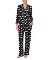 Kate Spade New York Printed Long Sleeve Pajama Set In Black Multi