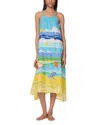 Kate Spade New York Shirred Ruffle Low Back Maxi Cover Up Dress In Multi