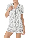 Kate Spade New York Printed Short Sleeve Boxer Pajama Set In Bridal Toile
