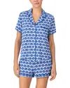 Kate Spade New York Printed Short Sleeve Boxer Pajama Set In Shell Geo