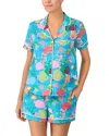 Kate Spade New York Printed Short Sleeve Boxer Pajama Set In Tropical Treasures
