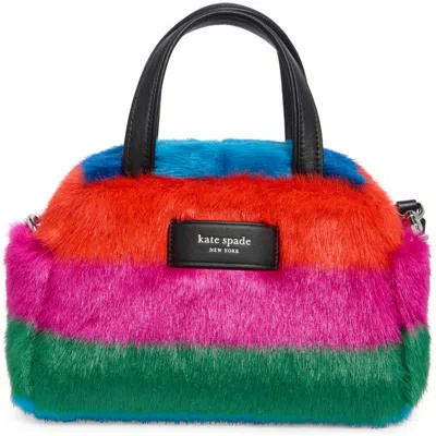 Kate Spade New York Puffed Faux-fur Stripe Satchel