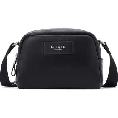 Kate Spade New York Puffed Small Leather Crossbody Bag In Black