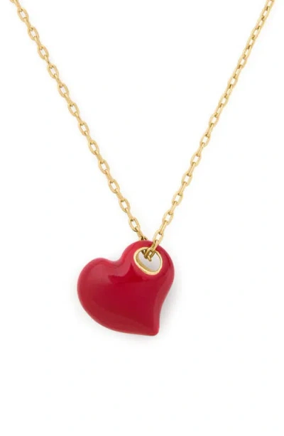 Kate Spade New York Puffy Heart Pendant Necklace In Gold