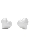 Kate Spade New York Amour Heart Stud Earrings In Silver