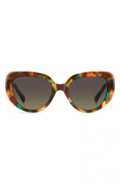 Kate Spade New York Rana 53mm Polarized Gradient Rectangular Sunglasses In Gray