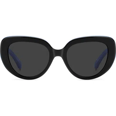 Kate Spade New York Rana 53mm Rectangular Sunglasses In Black