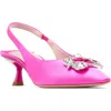 Kate Spade New York Renata Slingback Pointed Toe Kitten Heel Pump In Vivid Snapdragon