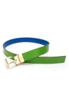 Kate Spade New York Reversible Belt In Ks Green/opulent Blue