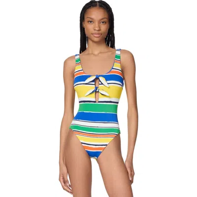 Kate Spade New York Reversible Bow Front One Piece In Multi