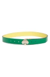 Kate Spade New York Reversible Spade Belt In Forest Glen Sunnys