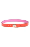 Kate Spade New York Reversible Spade Belt In Maraschino Carouse