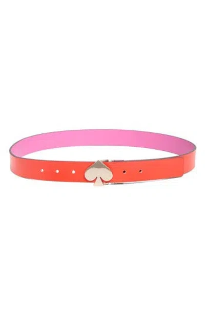 Kate Spade New York Reversible Spade Belt In Maraschino Carouse