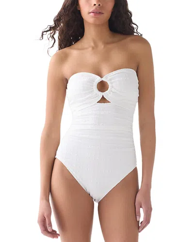 Kate Spade New York Ring Bandeau One Piece Swimsuit In White