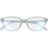 Kate Spade New York Roanne 54mm Blue Light Blocking Reading Glasses In Blue/clear