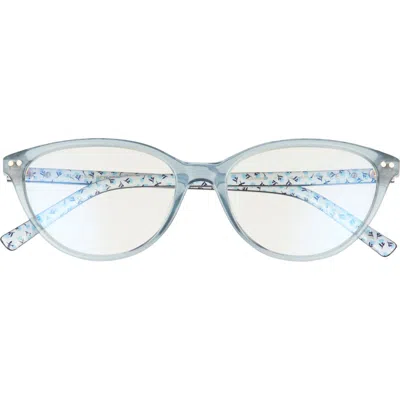 Kate Spade New York Roanne 54mm Blue Light Blocking Reading Glasses In Blue/clear