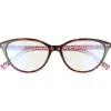 Kate Spade New York Roanne 54mm Blue Light Blocking Reading Glasses In Havana/clear