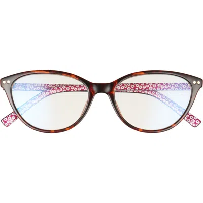 Kate Spade New York Roanne 54mm Blue Light Blocking Reading Glasses In Havana/clear