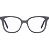 Kate Spade New York Romeo 50mm Rectangular Reading Glasses In Blue