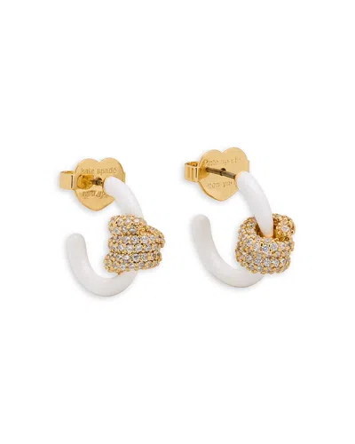 KATE SPADE KATE SPADE NEW YORK ROPES & KNOTS PAVE KNOT HOOP EARRINGS