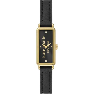 Kate Spade New York Rosedale Leather Strap Watch, 32mm In Black