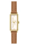 Kate Spade Women's Rosedale Brown Leather Watch 32mm In Brown