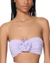 Kate Spade New York Rosette Bandeau Bra Bikini Top In Lavender