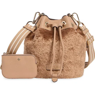 Kate Spade New York Rosie Faux Fur Small Bucket Bag In Neutral