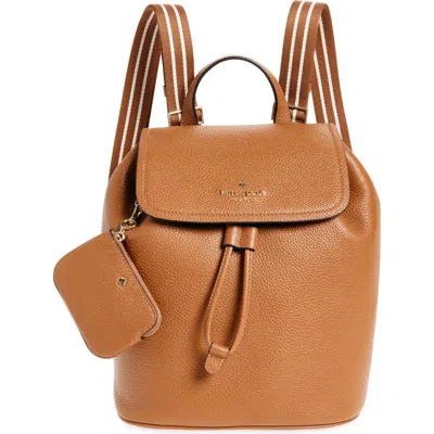 Kate Spade New York Rosie Medium Leather Flap Backpack In Warm Gingerbread
