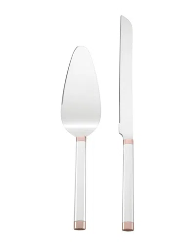 Kate Spade New York Rosy Glow 2pc Dessert Set In Silver