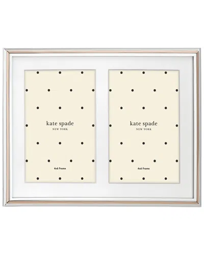Kate Spade New York Rosy Glow Double 5x7 Frame In Silver