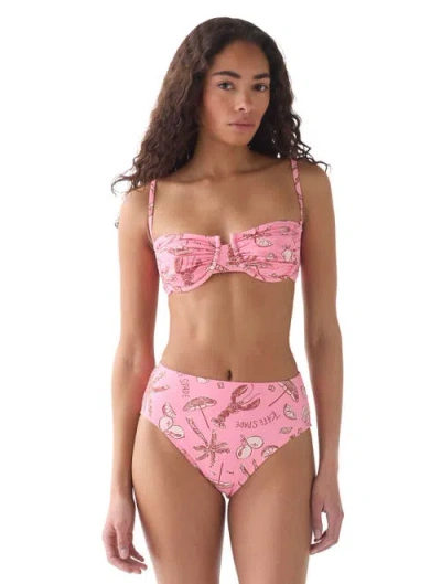 Kate Spade New York Ruched Underwire Bra Swim Top Swimsuit In Pink