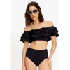 Kate Spade New York Ruffle Bikini Top In Black
