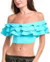 Kate Spade New York Ruffle Bra Bikini Top In Blue