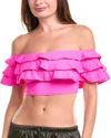 Kate Spade New York Ruffle Bikini Top In Pink