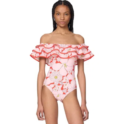 KATE SPADE KATE SPADE NEW YORK RUFFLE ONE PIECE